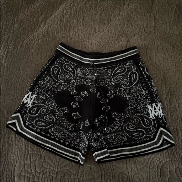 AMIRI Monochrome Paisley Athletic Shorts - Picture 1 of 5